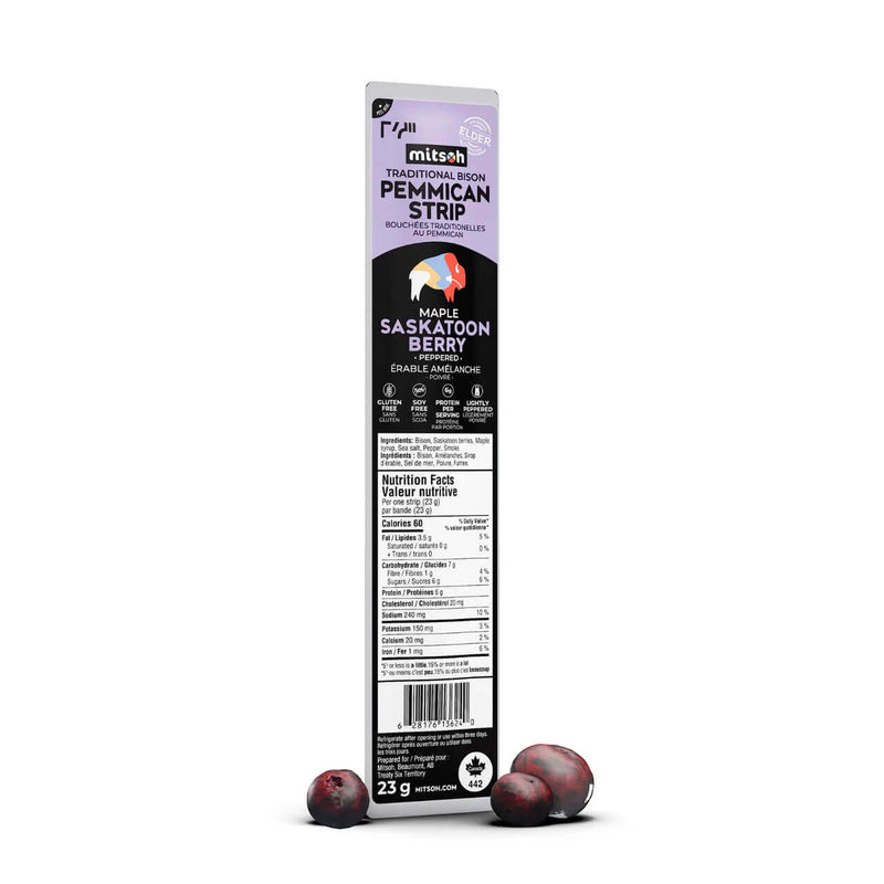 mitsoh - Pemmican Strips - Maple Saskatoon Berry