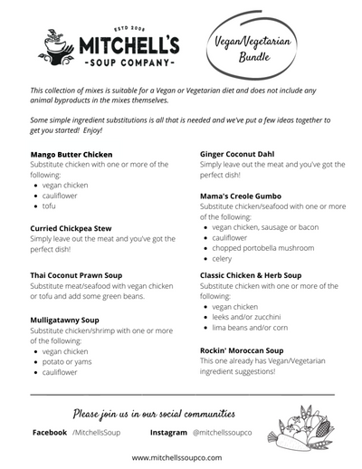 Vegan/Vegetarian Insert